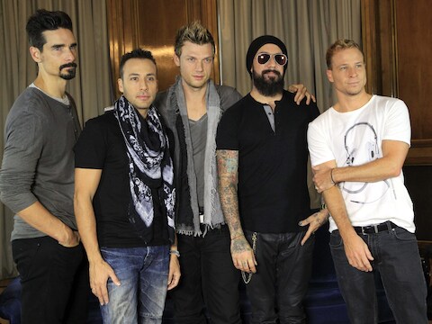 AJ McLean (tweede van rechts) met de andere leden van de Backstreet Boys.