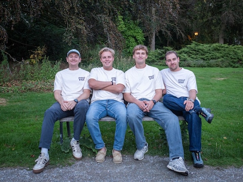 De organisatoren van Amant V’Air in willekeurige volgorde: Nando De Rijck, Wannes Huygh, Laurens Michiels en Senne Wittens.