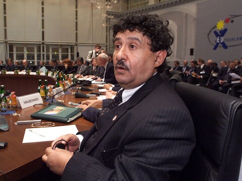 De Libische minister van Buitenlandse Zaken Abdelati Al-Obeidi.