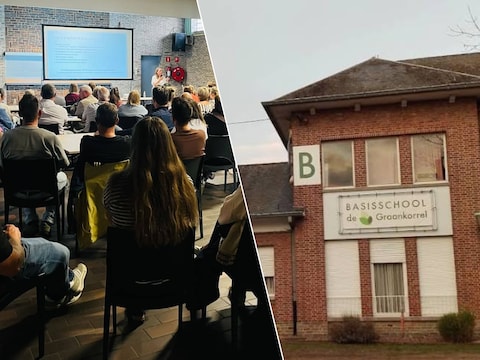 De infoavond bracht veel ouders, leraren en politici naar de Norbertuszaal in Blauberg (Herselt).