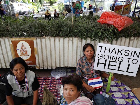 Anti-regeringsactivisten in Bangkok.