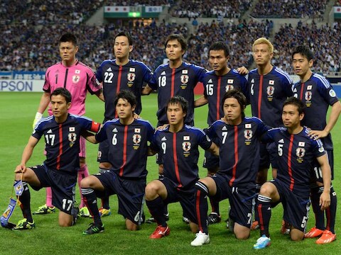 Het Japanse elftal gisteren tegen Australië