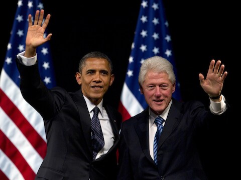 Barack Obama en Bill Clinton in juni 2012.