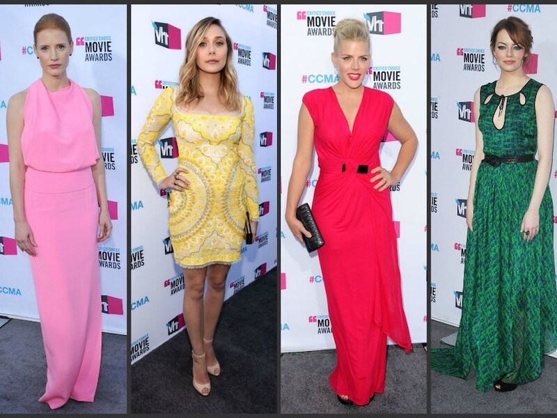 Jessica Chastain, Elizabeth Olsen, Busy Philipps en Emma Stone