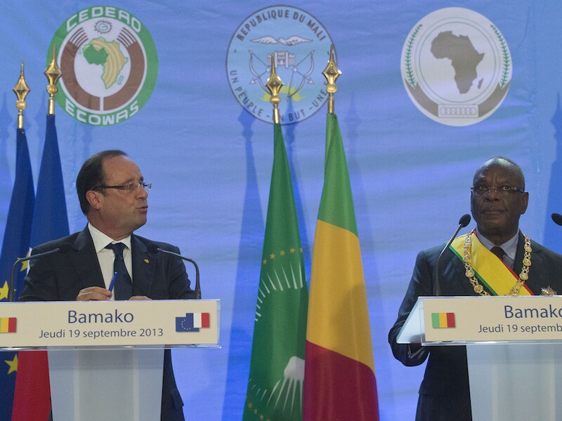 François Hollande en de nieuwe president van Mali Ibrahim Boubacar Keita.