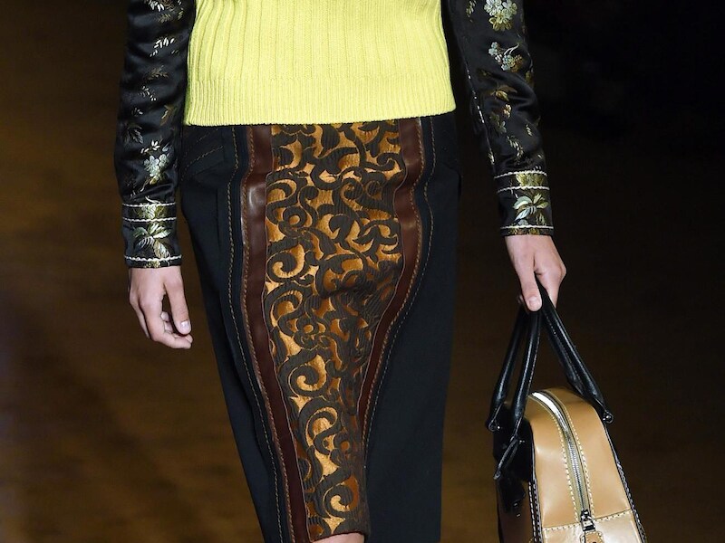 Roos Abels op de catwalk voor Prada in Milaan.