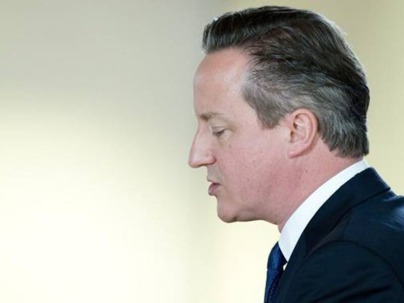Premier Cameron op een persconferentie tijdens de EU-top in Brussel afgelopen vrijdag.