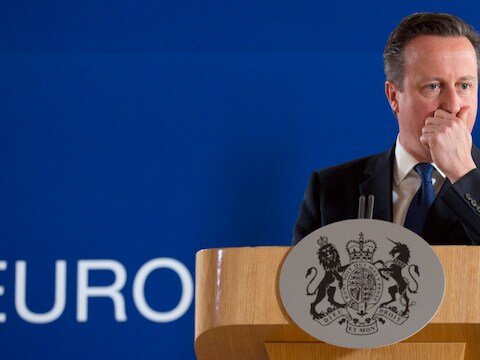 De Britse premier David Cameron op een EU-top in Brussel.