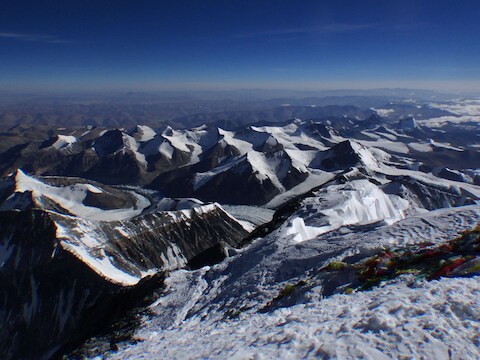 Op de top van de Mount Everest