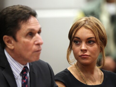 Lindsay Lohan in de rechtszaal.