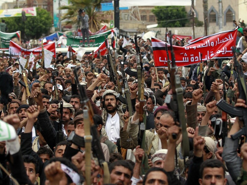 Vandaag protesteerden Houthi-rebellen nog tegen de luchtaanvallen van de door Saoedi-Arabië geleide Arabische militaire coalitie.