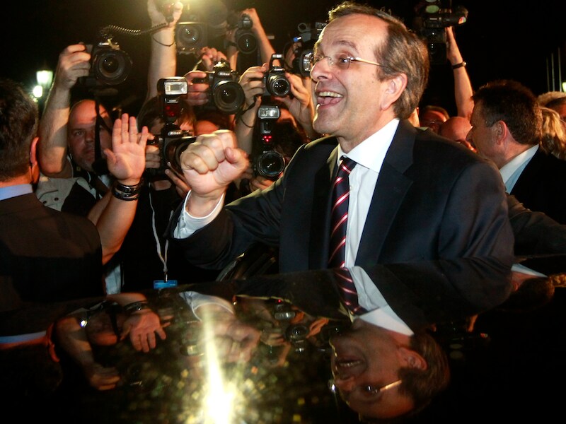 Antonis Samaras, de winnaar van de verkiezingen van gisteren.