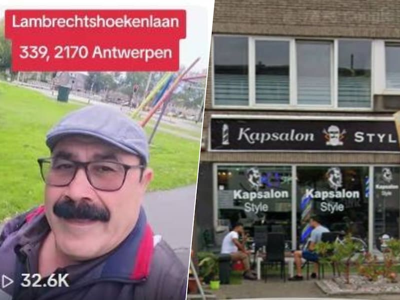 Tiktokker Abu Hassan (49) kondigde zondag zijn komst naar Antwerpen aan; de video was op dat moment 32.600 keer bekeken. Hij bracht een bezoek aan kapsalon Style Mahmoud op de Lambrechtshoekenlaan in Merksem.