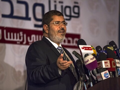 Deze Mohamed Morsi zou als winnaar uit de verkiezingen komen.