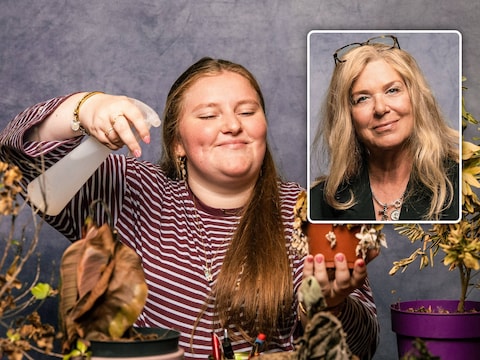 Eléa Hellemans Vermeersch (23) uit Ertvelde is een van de zeven studenten die op kot gaan bij actrice Barbara Sarafian (inzet).