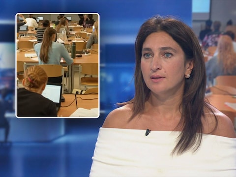 Onderwijsminister Zuhal Demir vanavond in VTM NIEUWS na de commotie over de mogelijke fraude met ChatGPT op het toelatingsexamen geneeskunde.