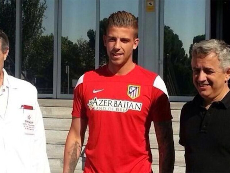 Toby Alderweireld vanmorgen in het shirt van Atlético.