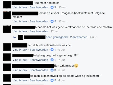 Geanonimiseerde haatdragende en racistische reacties op de dood van Kerim A. op Facebook.