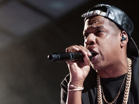 Jay Z tijdens een optreden in Amsterdam.