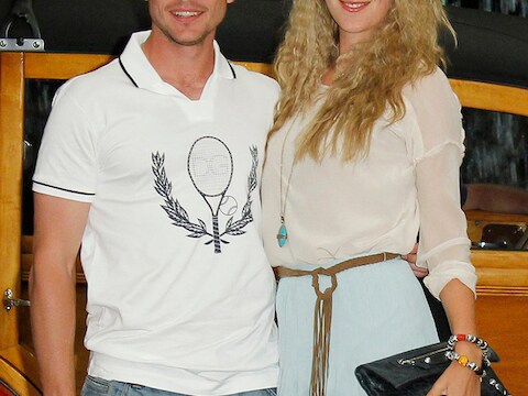 Bubka poseert met vriendin Azarenka in 2012.