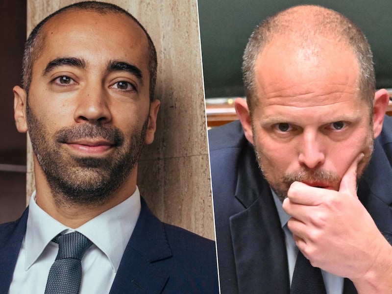 CD&V-voorzitter Sammy Mahdi en minister van Defensie Theo Francken (N-VA).