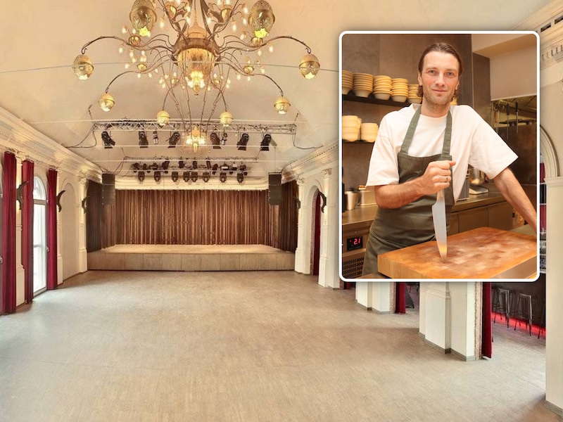Guy De Jonghe (inzet) nodigt iedereen uit aan tafel in concertzaal De Casino in Sint-Niklaas.