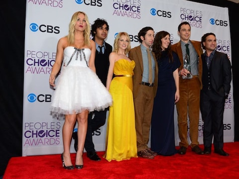 De cast van The Big Bang Theory tijdens de uitreiking van de People's Choice Awards in januari.
