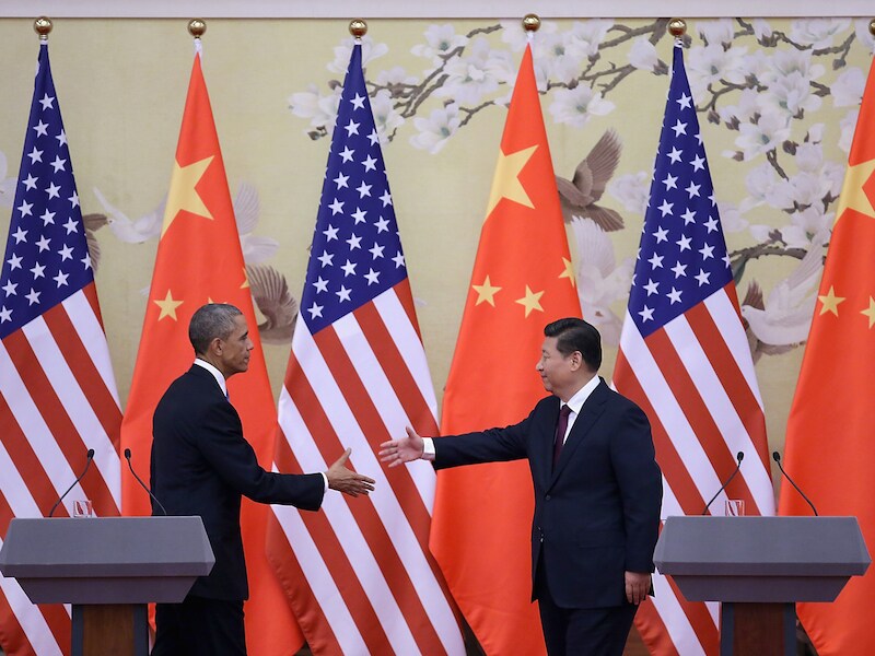 Barack Obama en Xi Jinping, respectievelijk president van Amerika en van China.