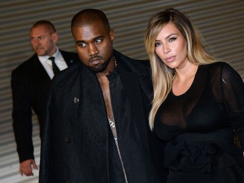 Kanye West en zijn aanstaande bruid Kim Kardashian