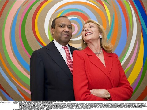 Prins al-Senussi samen met zijn tweede vrouw.