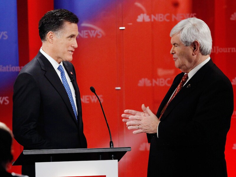 Mitt Romney en Newt Gingrich.