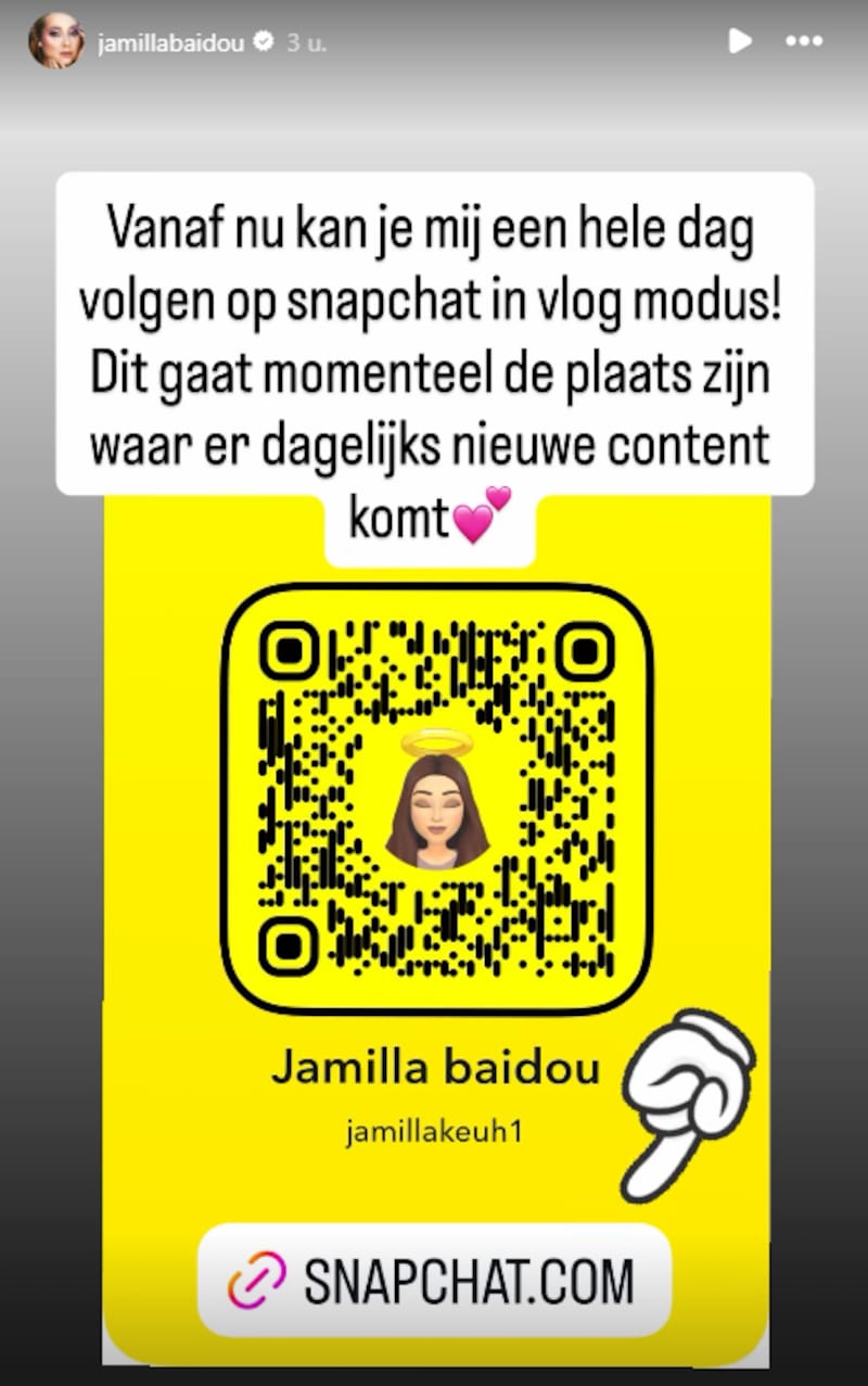 Jamilla Baidou va a hacer un vlog en Snapchat