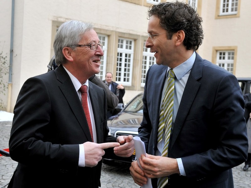 Jean-Claude Juncker en zijn gedoodverfde opvolger Jeroen Dijsselbloem.