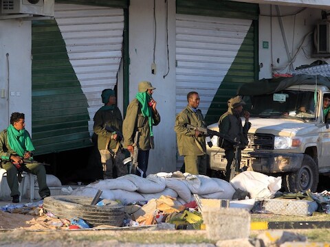 Troepen van Kadhafi in Misurata.