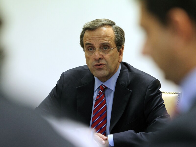 De Griekse premier Antonis Samaras