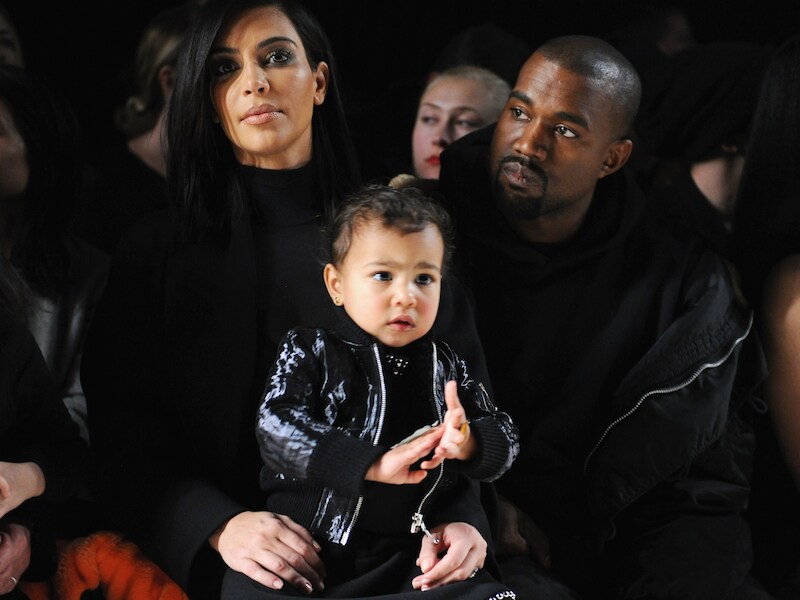 Kim Kardashian, North West en Kanye West.