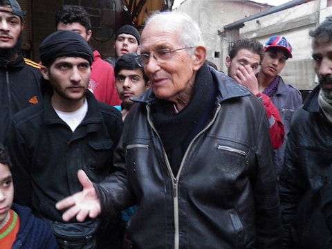 Pater Frans van der Lugt in Homs, foto uit januari 2014.