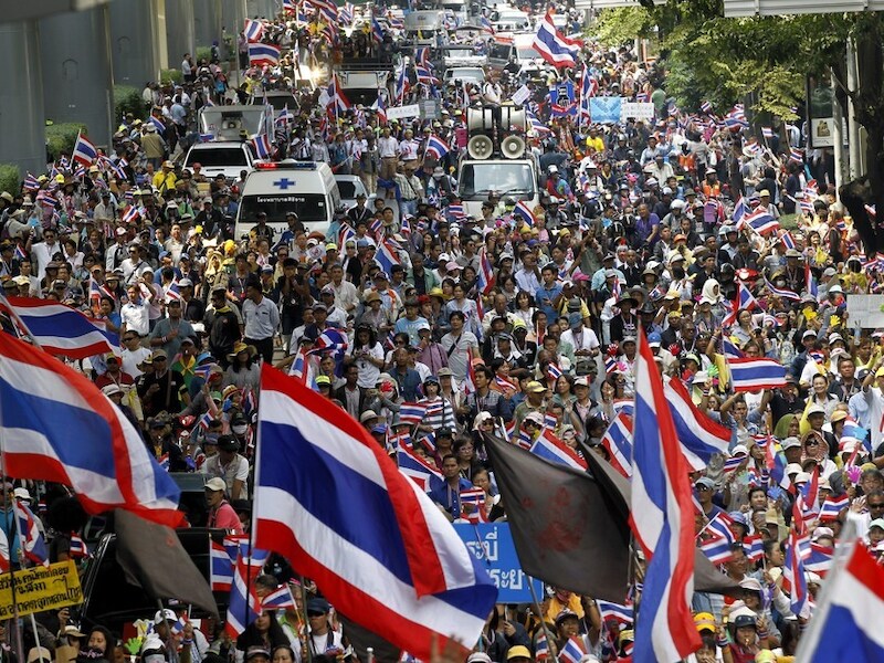 Demonstranten in de Thaise hoofdstad Bangkok.