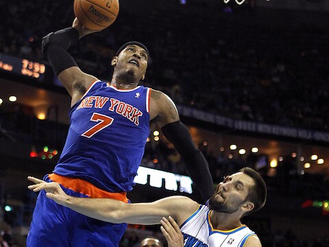 Carmelo Anthony was de topschutter bij de Knicks met 29 punten.