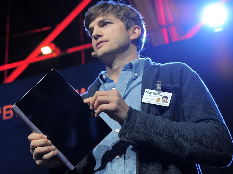 Ashton Kutcher verzorgde eerder al een presentatie voor Lenovo.