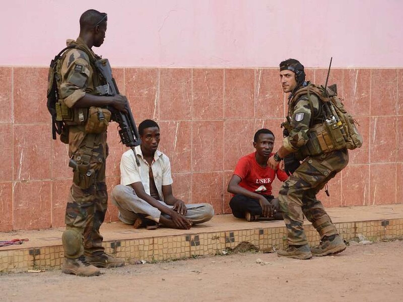 Franse soldaten in Bangui.