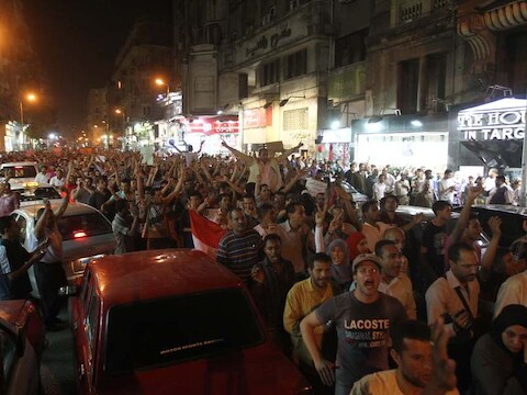 In Caïro kwamen veel mensen op straat.