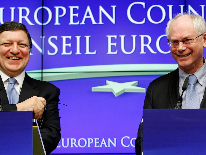 Jose Manuel Barroso en Herman Van Rompuy.
