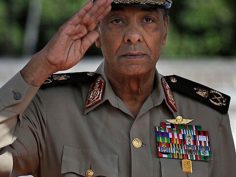 Mohammed Hoessein Tantawi, leider van de Egyptische junta.