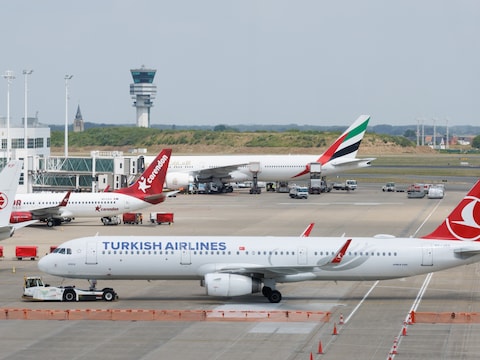 Een vliegtuig van Turkish Airlines op de luchthaven van Zaventem (illustratiebeeld).