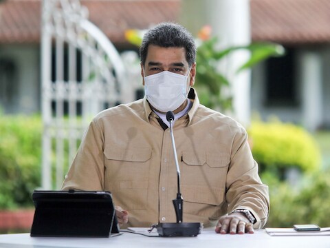De Venezolaanse president Nicolás Maduro tijdens een toespraak eerder deze week in het Miraflores Paleis in de hoofdstad Caracas.