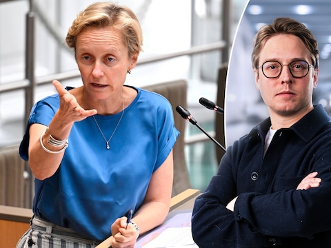 Annick De Ridder, Vlaams minister van Mobiliteit en Openbare Werken, zit al weken in het oog van de storm. Rechts: politiek journalist Timmie van Diepen.