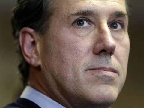 Santorum zet alle zeilen bij met een stevig voornemen.
