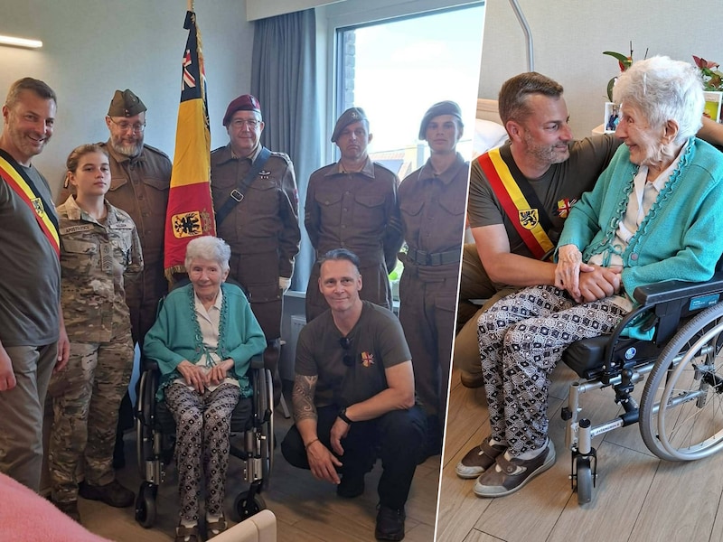 Verzetsheldin Jacqueline (101) krijgt bezoek van deelnemers Liberation March: “Ik herinner me de bevrijding alsof het gisteren was”