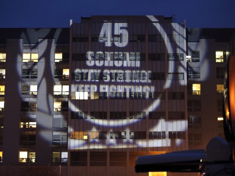 Schumacher wordt vandaag 45, en dat werd op passende wijze "gevierd".